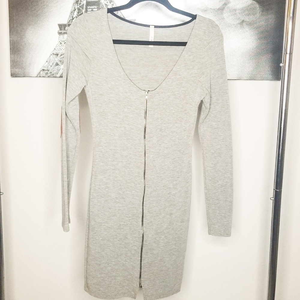 Grey Zipper Dress
